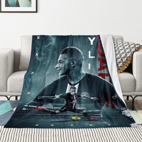 Kylian Mbappé Soccer Stars Plush Throw Blanket - 50" x 60" Soft and Cozy - Picture 1 of 4